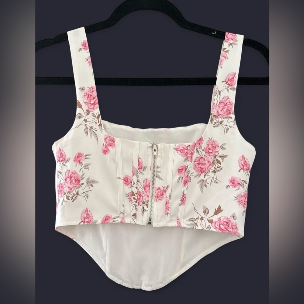 Fashion Nova Pink Floral Tank Top - Picture 2 of 2